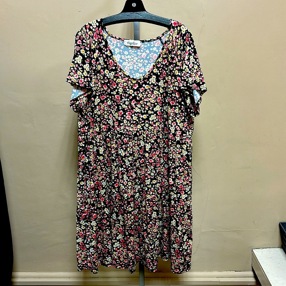 Haptics Crazy Soft Tiered Spring Dress 2X
